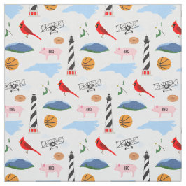 North Carolina Icons Fabric Stof