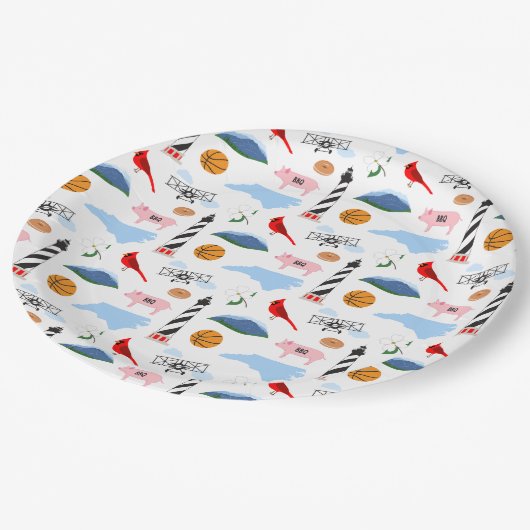 North Carolina Icons Papieren Borden Papieren Bordje (Gekanteld)