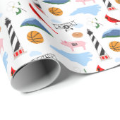 North Carolina Icons Wrapping Paper Cadeaupapier (Rol Hoek)