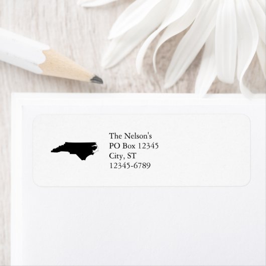 North Carolina in Black en White Etiket (Insitu)