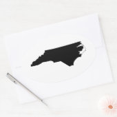 North Carolina in Black en White Ovale Sticker (Envelop)