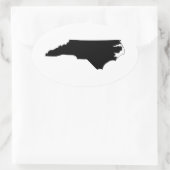 North Carolina in Black en White Ovale Sticker (Tas)
