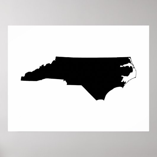 North Carolina in Black en White Poster (Voorkant)