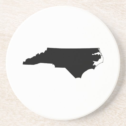 North Carolina in Black en White Zandsteen Onderzetter (Voorkant)