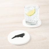 North Carolina in Black en White Zandsteen Onderzetter (Zijkant)