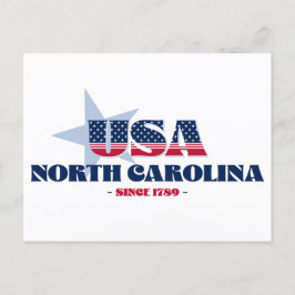 North Carolina in rood, wit en blauw Briefkaart