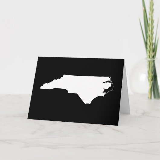 North Carolina in White en Black Kaart (Voorkant)