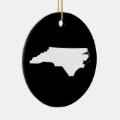 North Carolina in White en Black Keramisch Ornament (Rechts)