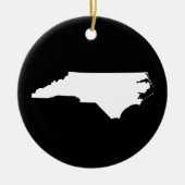North Carolina in White en Black Keramisch Ornament (Voorkant)