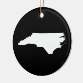 North Carolina in White en Black Keramisch Ornament (Links)