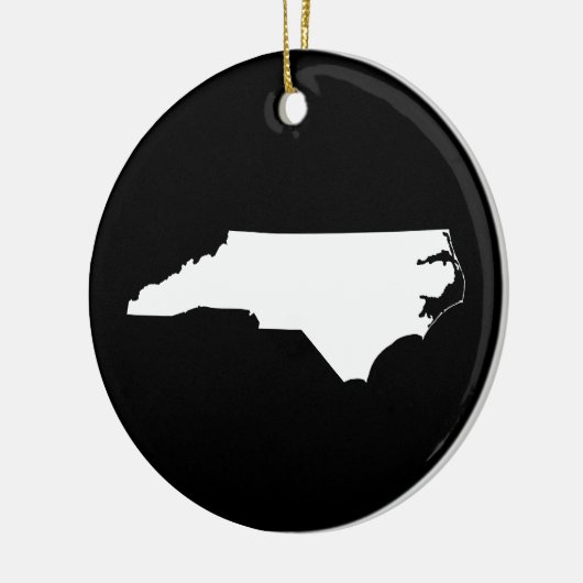 North Carolina in White en Black Keramisch Ornament (Links)