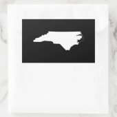 North Carolina in White en Black Rechthoekige Sticker (Tas)