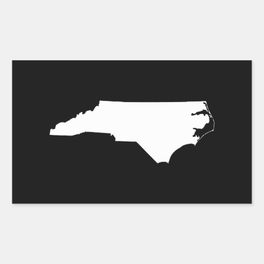 North Carolina in White en Black Rechthoekige Sticker (Voorkant)