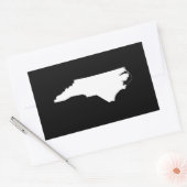 North Carolina in White en Black Rechthoekige Sticker (Envelop)