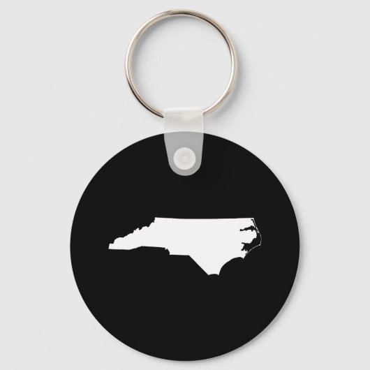 North Carolina in White en Black Sleutelhanger (Voorkant)