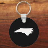 North Carolina in White en Black Sleutelhanger (Voorkant)