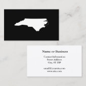 North Carolina in White en Black Visitekaartje (Voorkant / Achterkant)