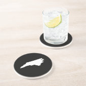 North Carolina in White en Black Zandsteen Onderzetter (Zijkant)