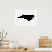 North Carolina in zwart en wit Poster (Keuken)