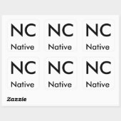 North Carolina inheemse stickers (zwart/groot) (Vel)