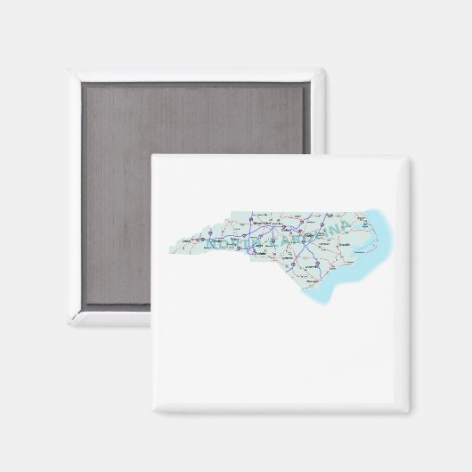 North Carolina Interstate Map Magnet (Voorkant / Achterkant)