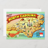North Carolina kaart bewegende aankondiging (Voorkant / Achterkant)
