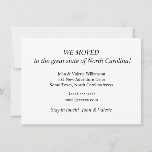 North Carolina kaart bewegende aankondiging (Achterkant)