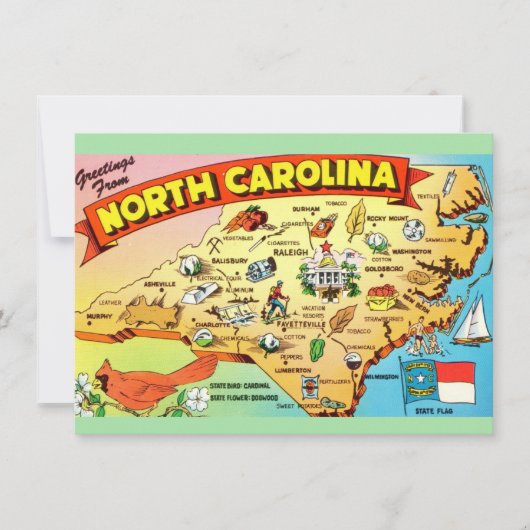 North Carolina kaart bewegende aankondiging (Voorkant)