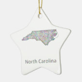 North Carolina-kaart Keramisch Ornament (Links)