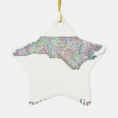 North Carolina-kaart Keramisch Ornament (Achterkant)