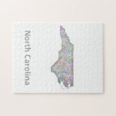 North Carolina-kaart Legpuzzel (Horizontaal)