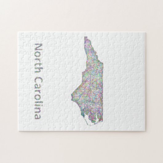 North Carolina-kaart Legpuzzel (Horizontaal)
