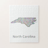 North Carolina-kaart Legpuzzel (Verticaal)