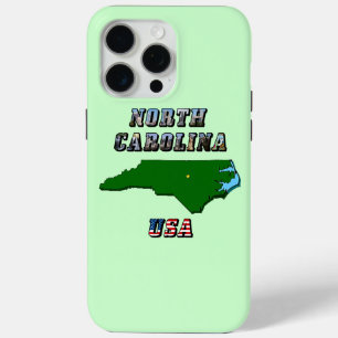 North Carolina kaart overzicht, foto en Amerikaans iPhone 15 Pro Max Hoesje