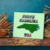 North Carolina kaart overzicht, foto en Amerikaans Fotoplaat (Zijkant)