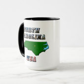 North Carolina kaart overzicht, foto en Amerikaans Mok (Voorkant links)