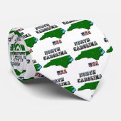 North Carolina kaart overzicht, foto en Amerikaans Stropdas (Opgerold)