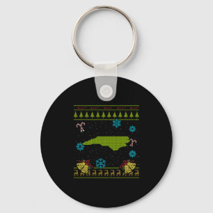 North Carolina Kerst Lelijk Shirt Sleutelhanger