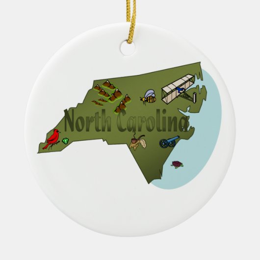 North Carolina kerstboomversiering Keramisch Ornament (Voorkant)