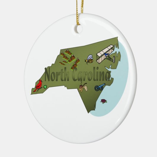 North Carolina kerstboomversiering Keramisch Ornament (Links)