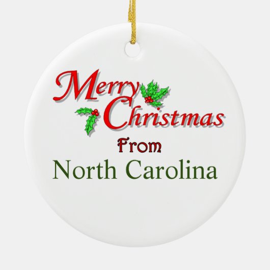 North Carolina kerstboomversiering Keramisch Ornament (Achterkant)