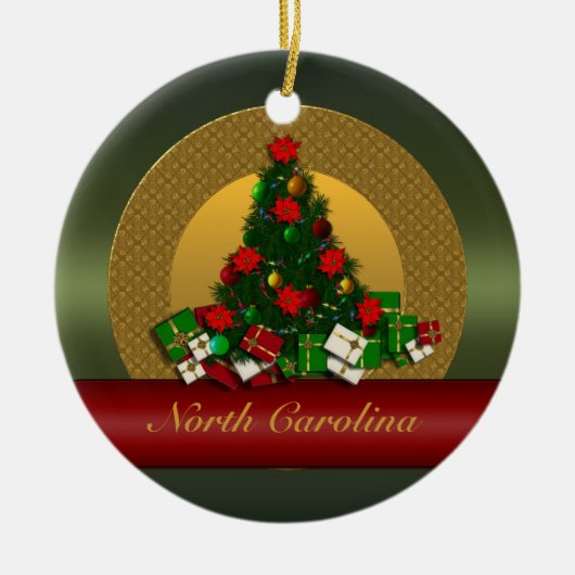 North Carolina kerstboomversiering Keramisch Ornament (Voorkant)