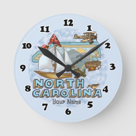 North Carolina-klok Ronde Klok (Voorkant)