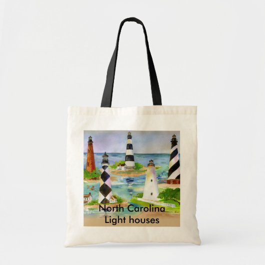 North Carolina Light-huizen Tote Bag