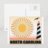 North Carolina Lighthouse Sun Briefkaart (Voorkant / Achterkant)