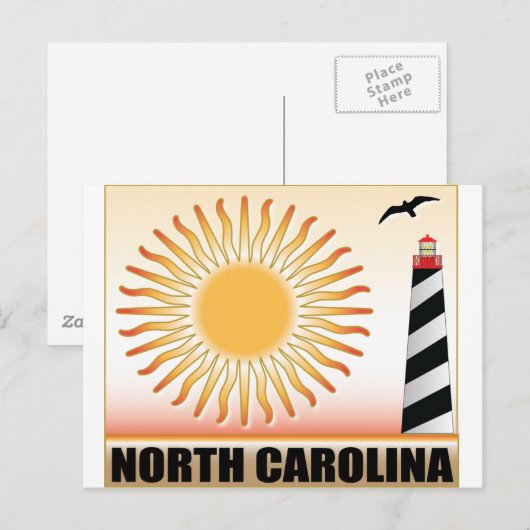 North Carolina Lighthouse Sun Briefkaart (Voorkant / Achterkant)