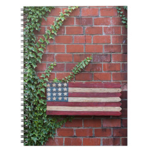 North Carolina, Linville, houten Amerikaanse vlag Notitieboek