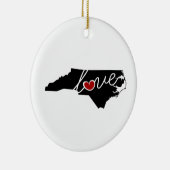North Carolina Love.  Geschenken voor NC-overs Keramisch Ornament (Rechts)