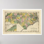 North Carolina Map 1814 Poster (Voorkant)
