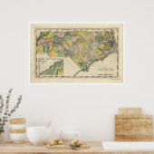 North Carolina Map 1814 Poster (Keuken)